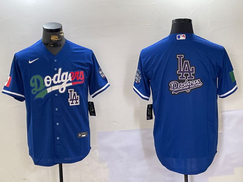 Men Los Angeles Dodgers Blank Blue Game 2024 Nike MLB Jersey style 10157